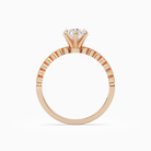 Heart Accent Shoulder Solitaire in 14K Rose Gold side profile