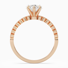 Heart Accent Shoulder Solitaire in 14K Rose Gold side profile