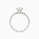 Heart Accent Shoulder Solitaire in 14K White Gold side profile