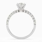 Heart Accent Shoulder Solitaire in 14K White Gold side profile