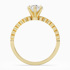 Heart Accent Shoulder Solitaire in 14K Yellow Gold side profile