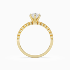 Heart Accent Shoulder Solitaire in 18K Yellow Gold side profile