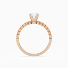 Oval Accent Shoulder Solitaire in 14K Rose Gold side profile