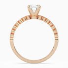 Oval Accent Shoulder Solitaire in 14K Rose Gold side profile