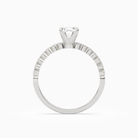 Oval Accent Shoulder Solitaire in 14K White Gold side profile