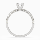 Oval Accent Shoulder Solitaire in Platinum side profile
