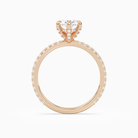 Oval Hidden Halo Accent Six-Prong Pavé in 14K Rose Gold side profile