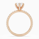 Oval Hidden Halo Accent Six-Prong Pavé in 14K Rose Gold side profile