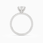 Oval Hidden Halo Accent Six-Prong Pavé in 14K White Gold side profile