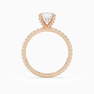 Cushion Hidden Halo Accent Luxe Pavé in 14K Rose Gold side profile