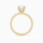Cushion Hidden Halo Accent Luxe Pavé in 18K Yellow Gold side profile