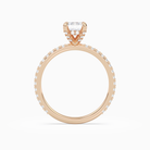 Emerald Hidden Halo Accent Luxe Pavé in 14K Rose Gold side profile