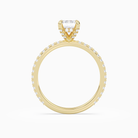 Emerald Hidden Halo Accent Luxe Pavé in 14K Yellow Gold side profile