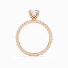 Oval Hidden Halo Accent Luxe Pavé in 14K Rose Gold side profile