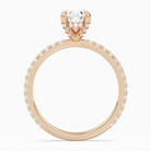 Oval Hidden Halo Accent Luxe Pavé in 14K Rose Gold side profile