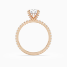 Round Hidden Halo Accent Luxe Pavé in 14K Rose Gold side profile