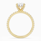 Round Hidden Halo Accent Luxe Pavé in 14K Yellow Gold side profile