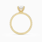 Round Hidden Halo Accent Luxe Pavé in 18K Yellow Gold side profile