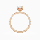 Oval Hidden Halo Accent Pavé in 14K Rose Gold side profile