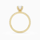 Oval Hidden Halo Accent Pavé in 18K Yellow Gold side profile