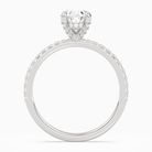 Oval Hidden Halo Accent Pavé in Platinum side profile