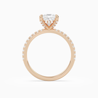 Princess Hidden Halo Accent Pavé in 14K Rose Gold side profile