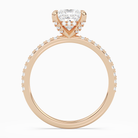 Princess Hidden Halo Accent Pavé in 14K Rose Gold side profile