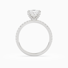 Princess Hidden Halo Accent Pavé in 18K White Gold side profile