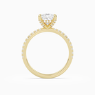 Princess Hidden Halo Accent Pavé in 18K Yellow Gold side profile