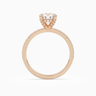 Round Hidden Halo Accent Pavé in 14K Rose Gold side profile