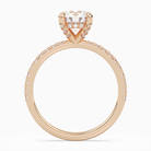 Round Hidden Halo Accent Pavé in 14K Rose Gold side profile