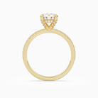 Round Hidden Halo Accent Pavé in 18K Yellow Gold side profile