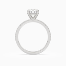Round Hidden Halo Accent Pavé in Platinum side profile