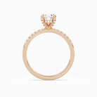Oval Hidden Halo Accent Petite Pavé in 14K Rose Gold side profile