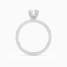 Oval Hidden Halo Accent Petite Pavé in Platinum side profile