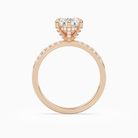 Pear Hidden Halo Accent Petite Pavé in 14K Rose Gold side profile