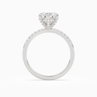 Pear Hidden Halo Accent Petite Pavé in 18K White Gold side profile