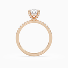 Round Hidden Halo Accent Petite Pavé in 14K Rose Gold side profile