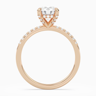 Round Hidden Halo Accent Petite Pavé in 14K Rose Gold side profile