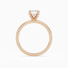 Emerald Hidden Halo Accent Plain in 14K Rose Gold side profile