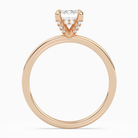 Emerald Hidden Halo Accent Plain in 14K Rose Gold side profile