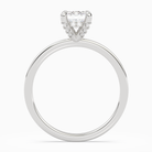 Emerald Hidden Halo Accent Plain in 14K White Gold side profile