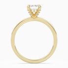Emerald Hidden Halo Accent Plain in 18K Yellow Gold side profile