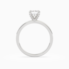 Emerald Hidden Halo Accent Plain in Platinum side profile