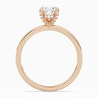Oval Hidden Halo Accent Plain in 14K Rose Gold side profile
