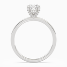 Oval Hidden Halo Accent Plain in 14K White Gold side profile