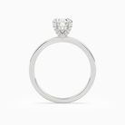 Oval Hidden Halo Accent Plain in Platinum side profile