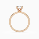 Radiant Hidden Halo Accent Plain in 14K Rose Gold side profile