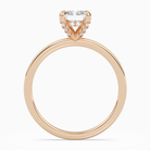 Radiant Hidden Halo Accent Plain in 14K Rose Gold side profile