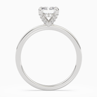 Radiant Hidden Halo Accent Plain in 18K White Gold side profile
